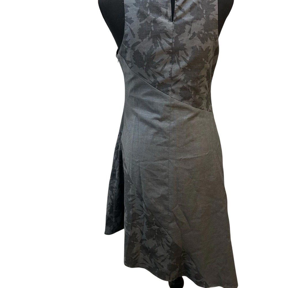 Banana Republic Gray Floral Jacquard Asymmetrical Sheath Dress Petite 4P - Picture 3 of 4